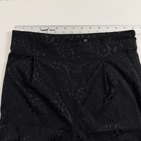 Free People Black Textured Jacquard High Rise Wide Leg Pants Size 12 Whimsigoth - Picture 4 of 10